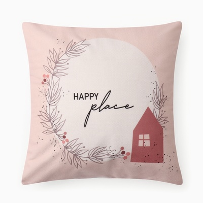 Чехол на подушку «Этель» Happy place, 40×40 см, велюр