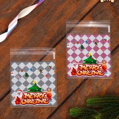 Пакет БОПП с липкой лентой, "Праздничное настроение", 10*11+3см.