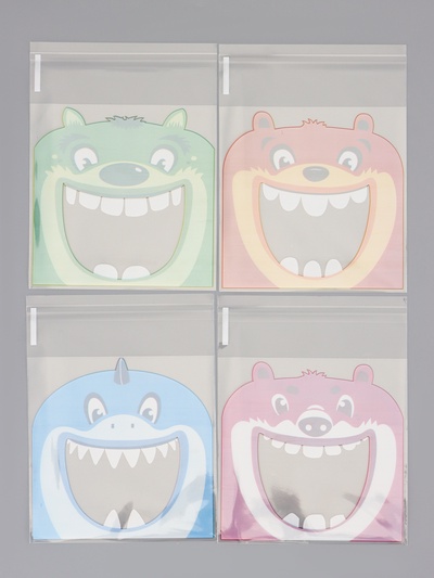 Пакет БОПП подарочный с липкой лентой, «Праздничное ассорти», 10×10+3 см