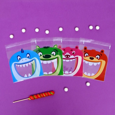 Пакет БОПП с липкой лентой, «Праздничное ассорти», 14×14+3 см