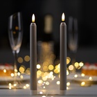 Светодиодная свеча восковая "Серая", 2x25 см, ААx2 (не в компл.), набор 2 шт, Т/БЕЛЫЙ - Фото 1