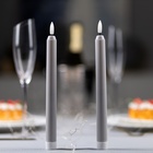 Светодиодная свеча восковая "Серая", 2x25 см, ААx2 (не в компл.), набор 2 шт, Т/БЕЛЫЙ - Фото 2