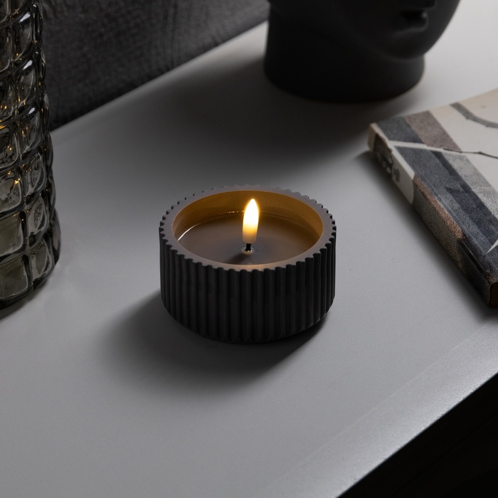 

Светодиодная свеча «Интерьерная серая» 9.5 x 5 см, ААx2 (не в компл.), свечение тёплое белое