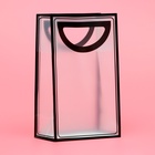 Пакет ПП с вырубной ручкой, прозрачный, 25×19×9 см, чёрный - Фото 3