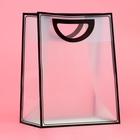 Пакет ПП с вырубной ручкой, прозрачный, 30×23×15 см, чёрный - Фото 3