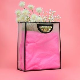 Пакет ПП с вырубной ручкой, прозрачный, 33?28?12 см, чёрный (комплект 10 шт)