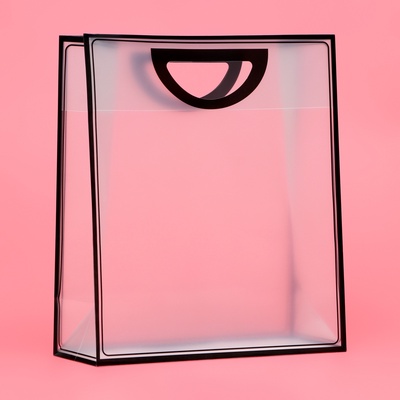 Пакет ПП с вырубной ручкой, прозрачный, 33×28×12 см, чёрный