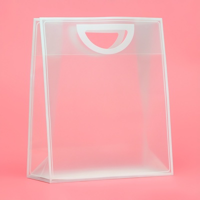 Пакет ПП с вырубной ручкой, прозрачный, 33×28×12 см, белый