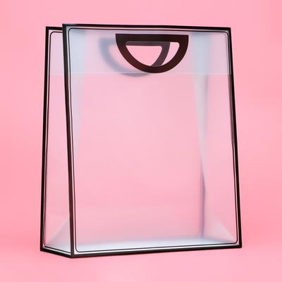 Пакет ПП с вырубной ручкой, прозрачный, 36×30×13 см, чёрный