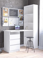 Стол письменный «Зара», со стеллажом, 750×1310×610 мм, цвет белый - Фото 1
