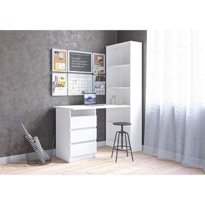Стол письменный «Зара», со стеллажом, 750×1310×610 мм, цвет белый