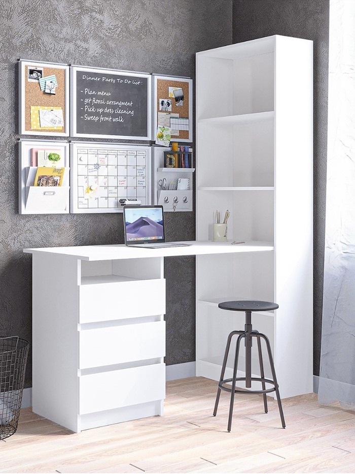 Стол письменный «Зара», со стеллажом, 750×1310×610 мм, цвет белый - Фото 1