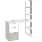 Стол письменный «Мико», со стеллажом, 3 ящика, 1340×620×1720 мм, цвет белый/белый глянец/бетонный камень - Фото 3