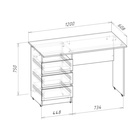 Стол письменный «Зара», 3 ящика, 750×1200×610 мм, цвет белый - Фото 2
