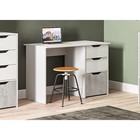 Стол письменный «Мико», 3 ящика, 1200×584×750 мм, цвет белый/белый глянец/бетонный камень - Фото 1