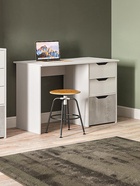 Стол письменный «Клик Мебель. Мико», 3 ящика, 1200×584×750 мм, белый, белый глянец, бетонный камень - Фото 1
