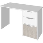 Стол письменный «Мико», 3 ящика, 1200×584×750 мм, цвет белый/белый глянец/бетонный камень - Фото 3