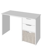 Стол письменный «Клик Мебель. Мико», 3 ящика, 1200×584×750 мм, белый, белый глянец, бетонный камень - Фото 3