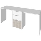 Стол письменный тандем «Мико», 3 ящика, 1760×584×750 мм, цвет белый/белый глянец/бетонный камень - Фото 3