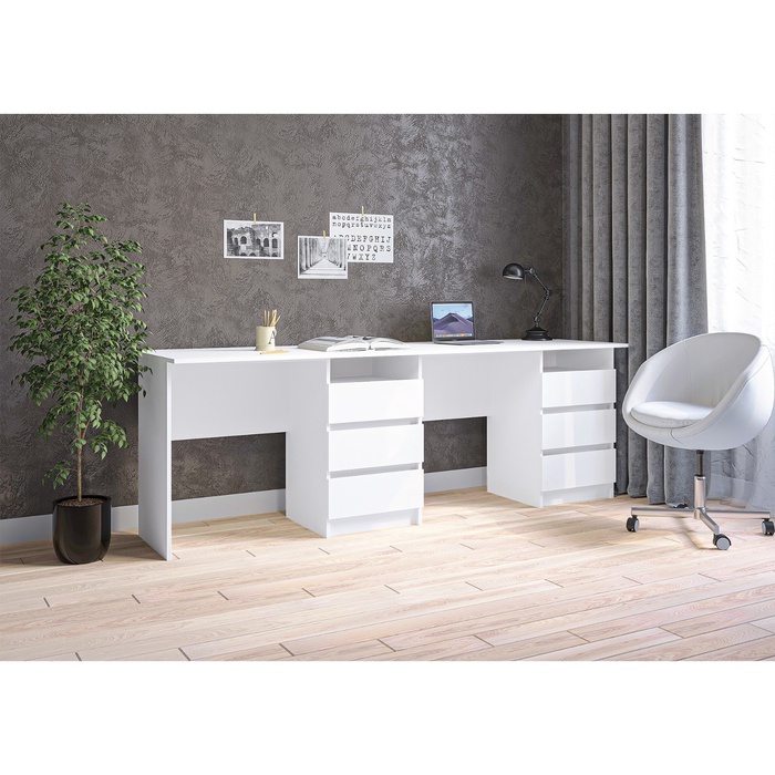 Стол письменный тандем «Зара», 750×2182×610 мм, цвет белый - Фото 1