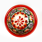 Пиала Риштанская керамика "Узоры", 8,5 см, малая коньячная, красная, микс - фото 25293806