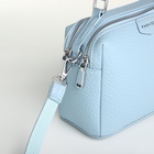 Сумка женская, маленького размера, саквояж, голубая - Фото 7