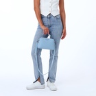 Сумка женская, маленького размера, саквояж, голубая - Фото 2