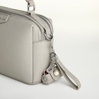 Сумка женская на молнии, серая - Фото 8