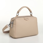 Сумка женская на молнии, цвет бежевый - Фото 5