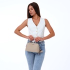 Сумка женская на молнии, цвет бежевый - Фото 10