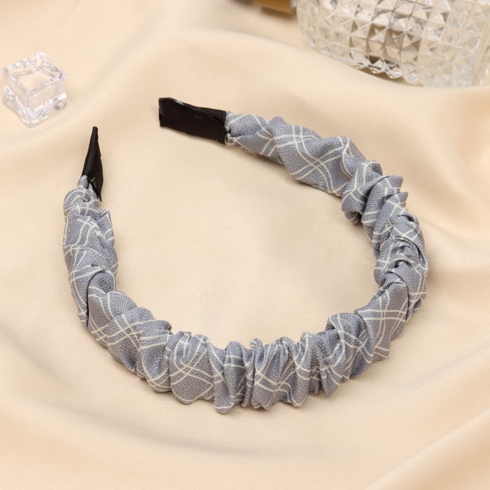 Ободок для волос QF «Браун», стиль, 2.5 см, серый - Фото 1