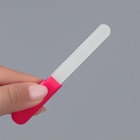 Пилка стеклянная для ногтей, 12.8 см, в пластиковом футляре, розовая - Фото 3