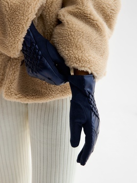 Перчатки женские, безразмерные, без утеплителя, цвет синий