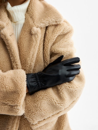 Перчатки женские, безразмерные, без утеплителя, цвет чёрный