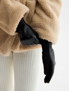 Перчатки женские, безразмерные, без утеплителя, цвет чёрный