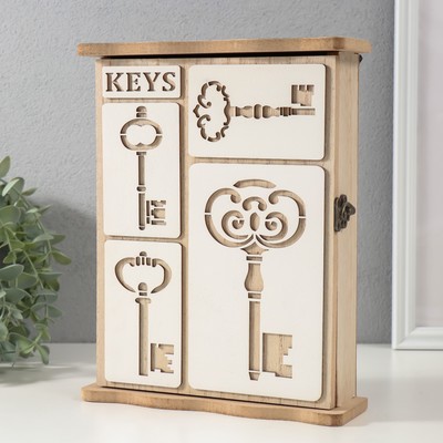 Ключница настенная «Ключи», дерево, 6 крючков, 6.2×19.5×25.2 см
