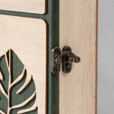 Ключница настенная «Листья», дерево, 6 крючков, 6.2×19.5×25.2 см