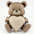 Воздушный шар фольгированный 26" «Мишка с сердцем», под воздух - Фото 1