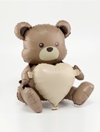 Воздушный шар фольгированный 26" «Мишка с сердцем», под воздух - Фото 2