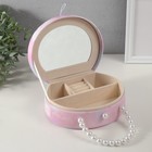 Шкатулка для украшений «Сумочка. Балерина-ангел», искусственная кожа, розовая, 19×15.5×7.5 см - Фото 4
