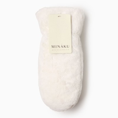 Варежки женские MINAKU пушистые, размер 26 см, белые
