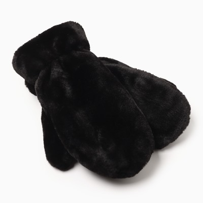 Варежки женские меховые MINAKU, чёрная, 26 см