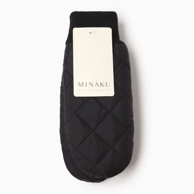 Варежки женские MINAKU, чёрные, 24 см