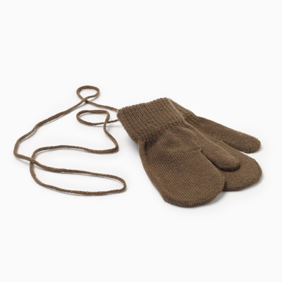 Варежки детские MINAKU, коричневые, 14 см