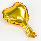 Воздушный шар фольгированный 5" «Сердце», для палочки, золотой - Фото 2