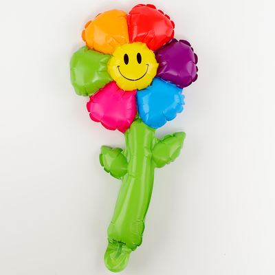 Воздушный шар полимерный 16" «Цветик семицветик со стебельком»
