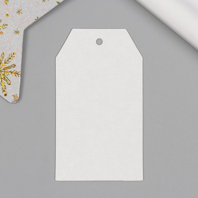 Бирка без печати 4×7 см, скошенные края, белая