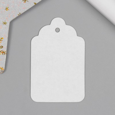 Бирка без печати 3.5×5.5 см, фигурная, белая