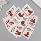 Бирка картон "С Новым годом. Уют" набор 10 шт (5 видов) 4х6 см (комплект 3 шт) - фото 25294567