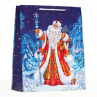 Новый год. Пакет подарочный "Дед мороз", 26 х 32 х 12 см. - фото 25294798